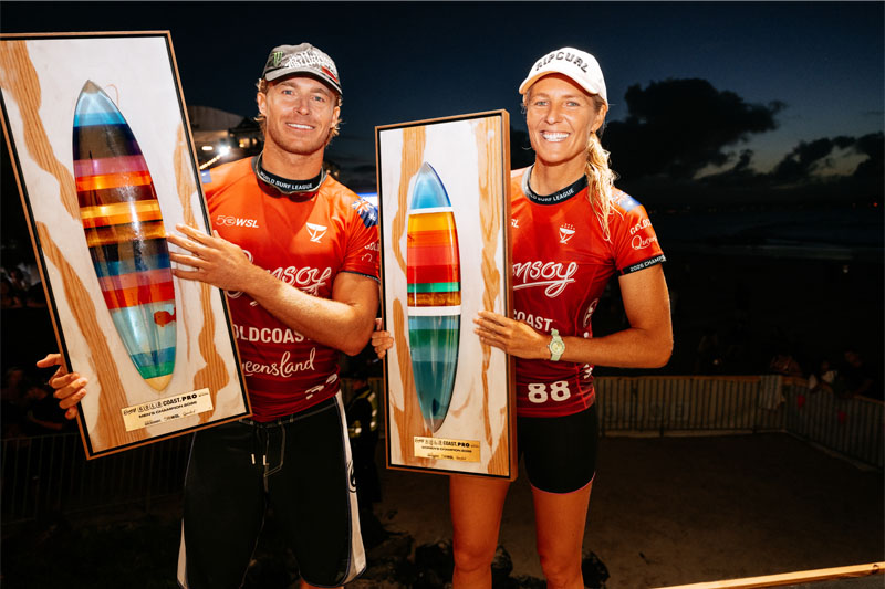 Stephanie Gilmore y Ethan Ewing conquistaron Gold Coast