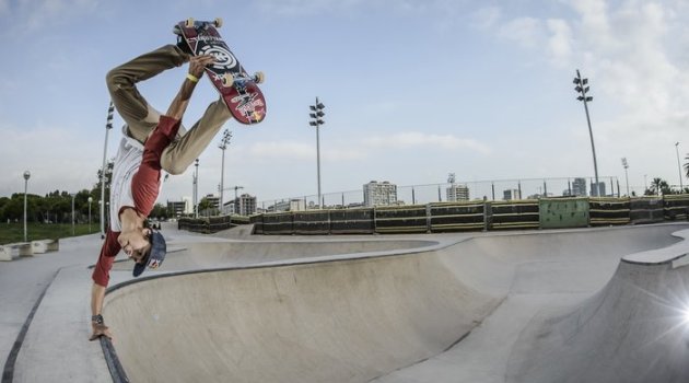 Athlete performs in Marbella Skatepark in Barcelona, Spain on september 13th, 2014